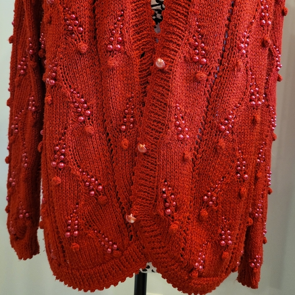 Vintage Magnolia beaded pompom cardigan - Picture 3 of 3